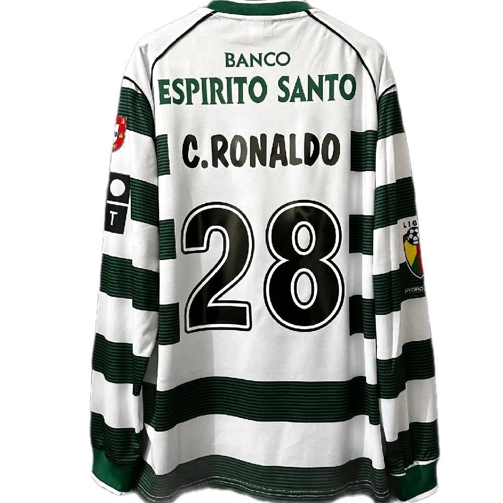 JERSEY BAJU BOLA RETRO SPORTING LISBON HOME LS 2002/2003 LONGSLEEVE VINTAGE GRADE ORI