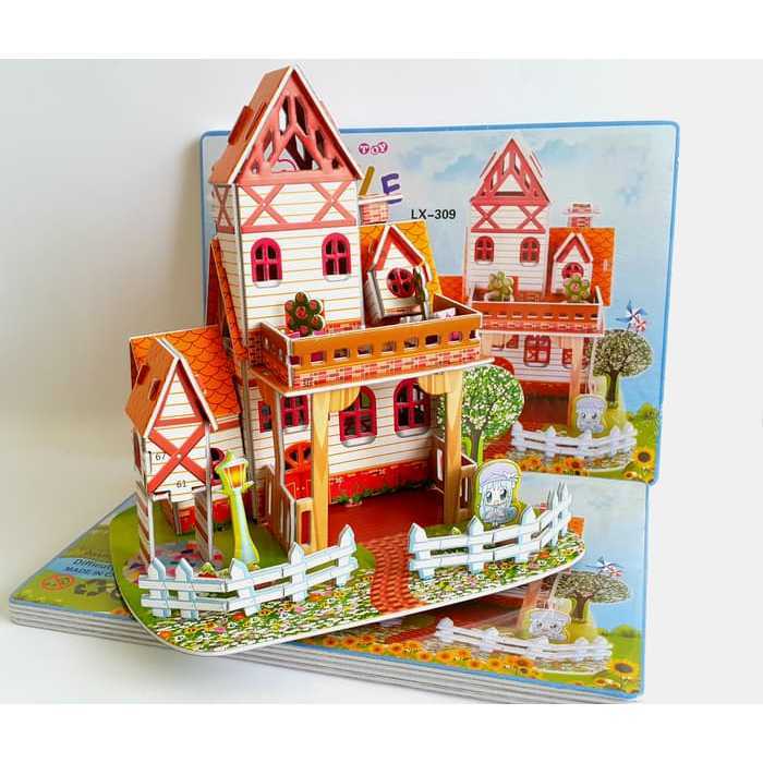 3D Puzzle - Puzzle 3 Dimensi Villa - Mainan Edukatif