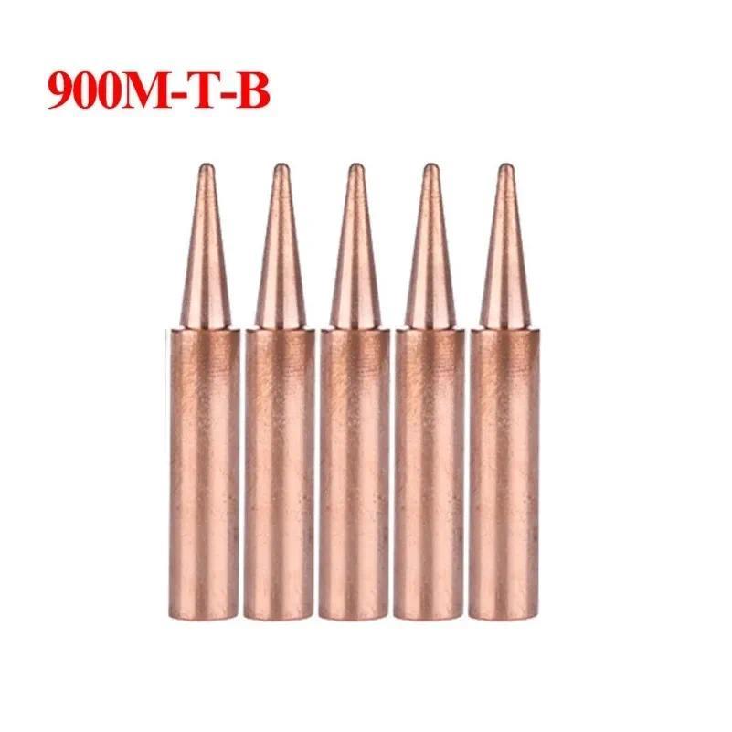 5pcs Pure Copper 900M-T Soldering Iron Tip Electric Tin Tip For Soldering Iron Soldering Supplies