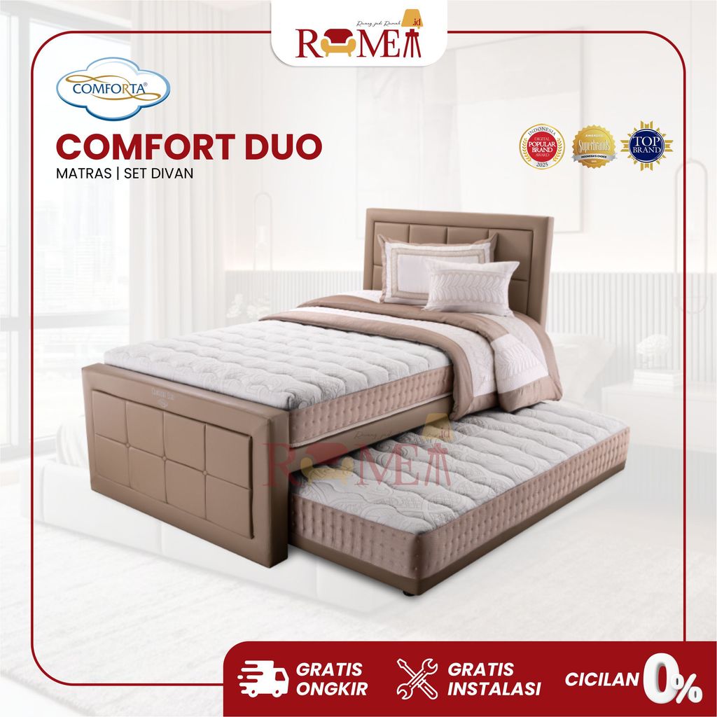 Rumea - Kasur Sorong Springbed Comforta Comfort Duo 2in1 Single 120x200 CM Dengan Pocket Springs 7 Z