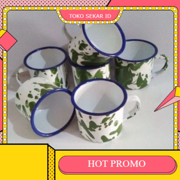 PROMO CANGKIR BLIRIK / MUG ENAMEL MOTIF BLIRIK 7 CM