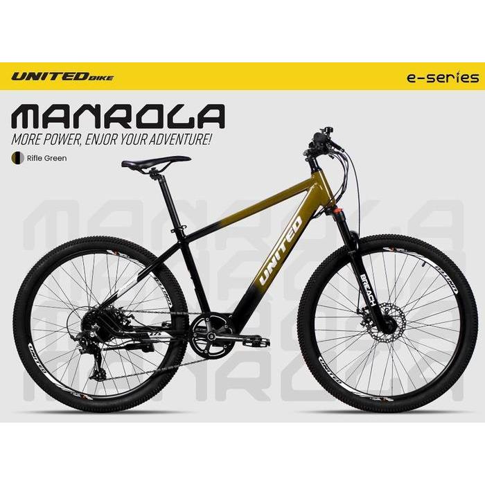 PROMO GASPOLL Sepeda Gunung United E-Bike Manrola MTB 27.5 Inch 8 Speed Alloy 250 W - Green