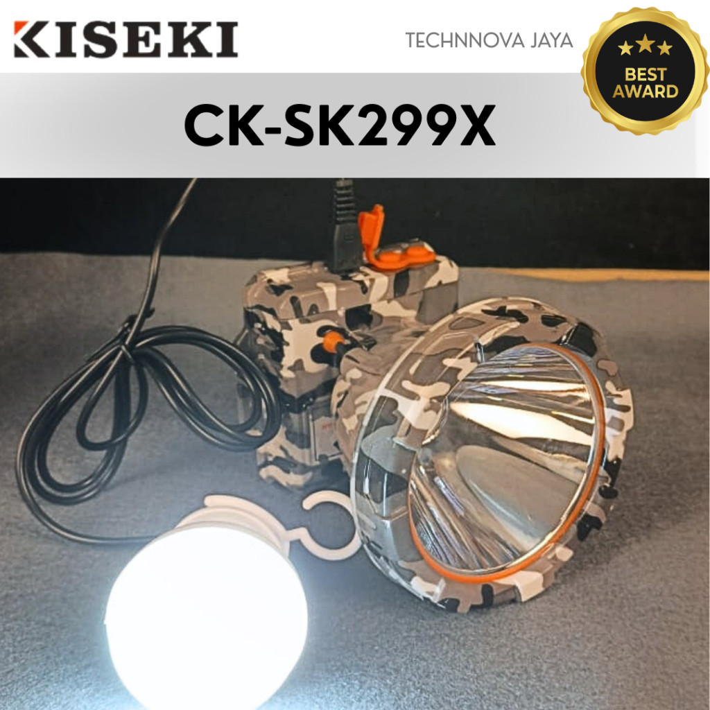 KISEKI SENTER KEPALA CK-SK 299X 300W (LORENG KING) / SENTER KEPALA SUPER TERANG Baterai 6000mAH