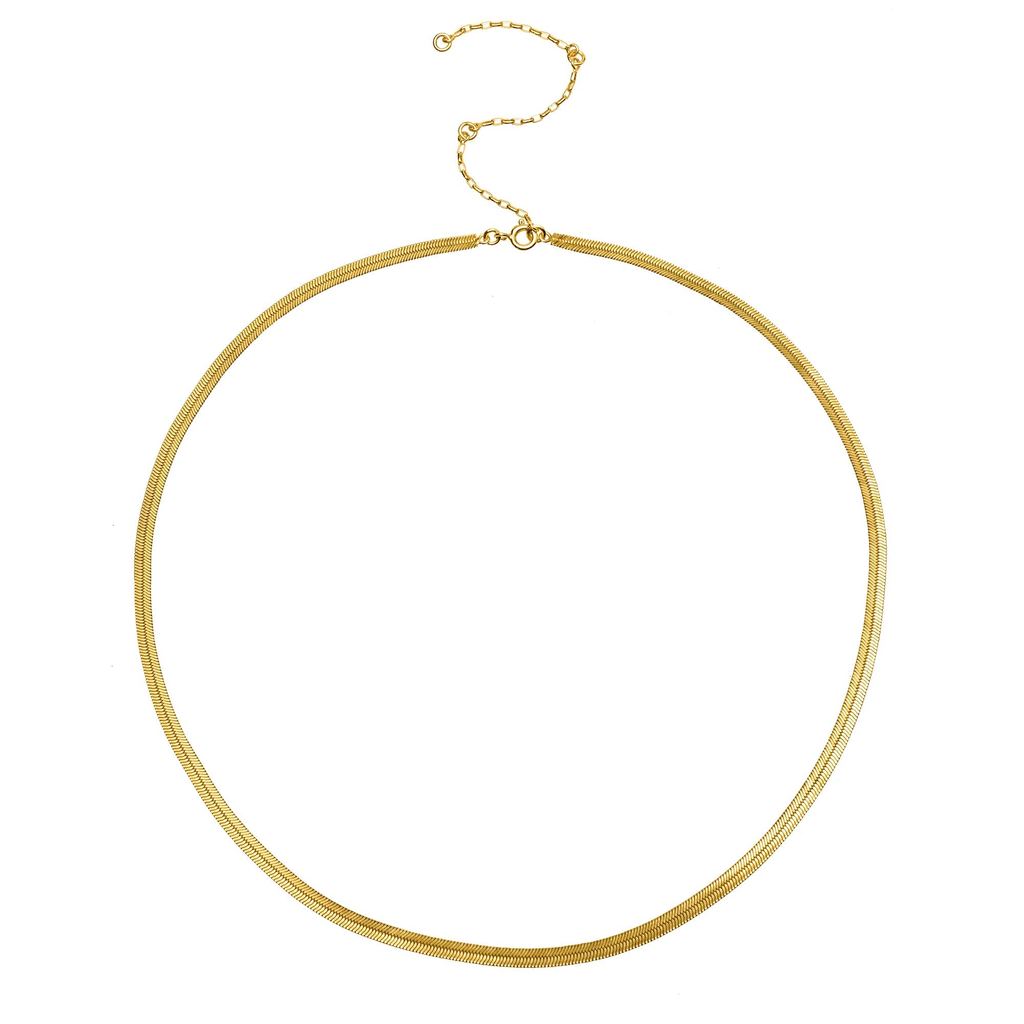 Herringbone Chain Necklace - Gold Vermeil