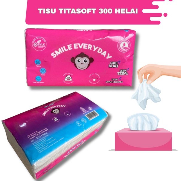 Tissue Titasoft Facial Isi 300 Sheet  Tisu Wajah Tita Soft Halus Tissu 300 Lembar Helai 8 PCS