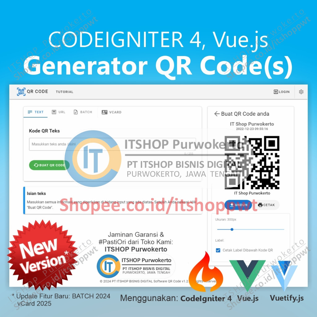 Source Code Aplikasi Web QR Code Generator Sederhana CodeIgniter 4 CI4