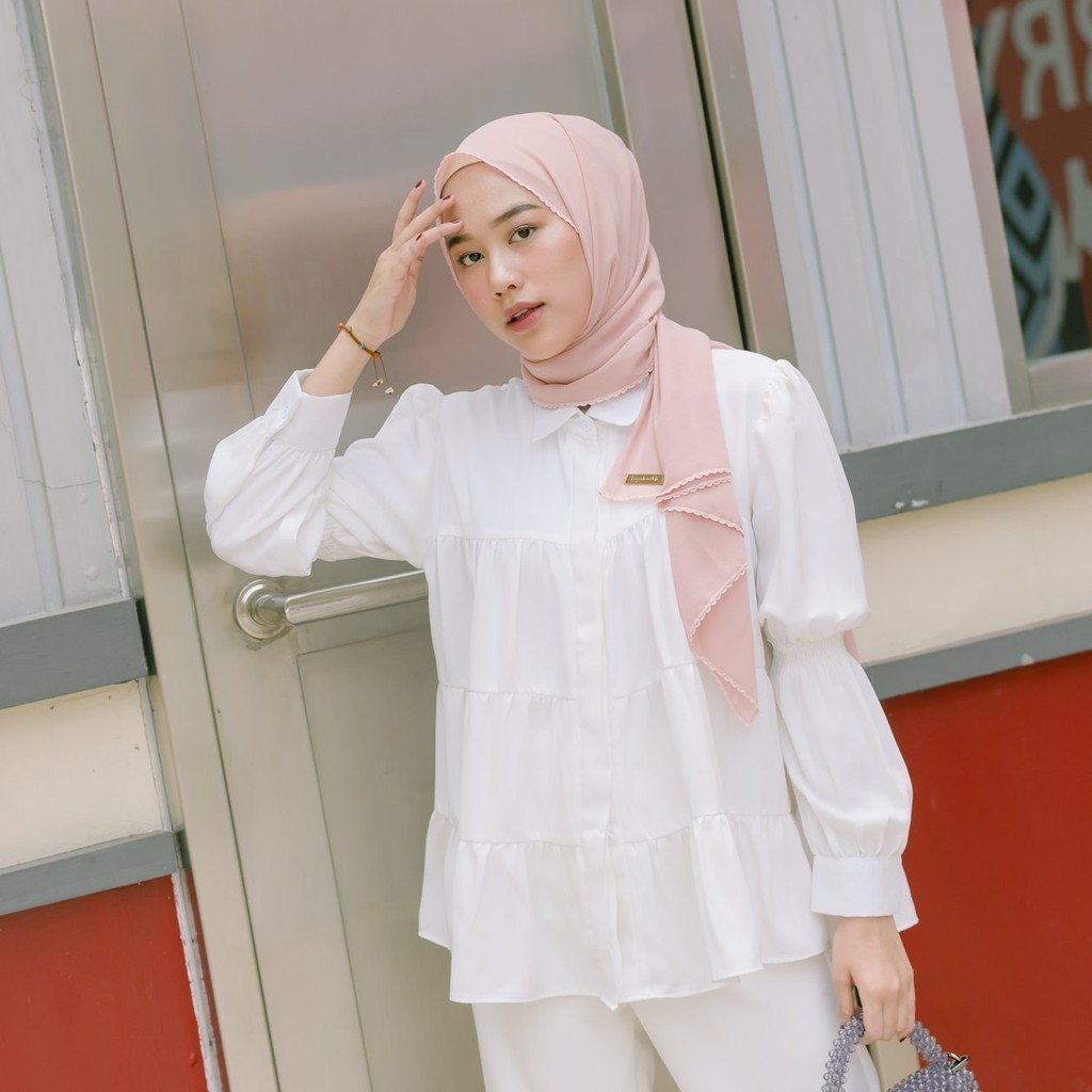 Lozy Hijab - Embroidery Signature Shawl Series 2 Lozy x Hamidah (Hijab Pashmina Bahan Voal Premium B