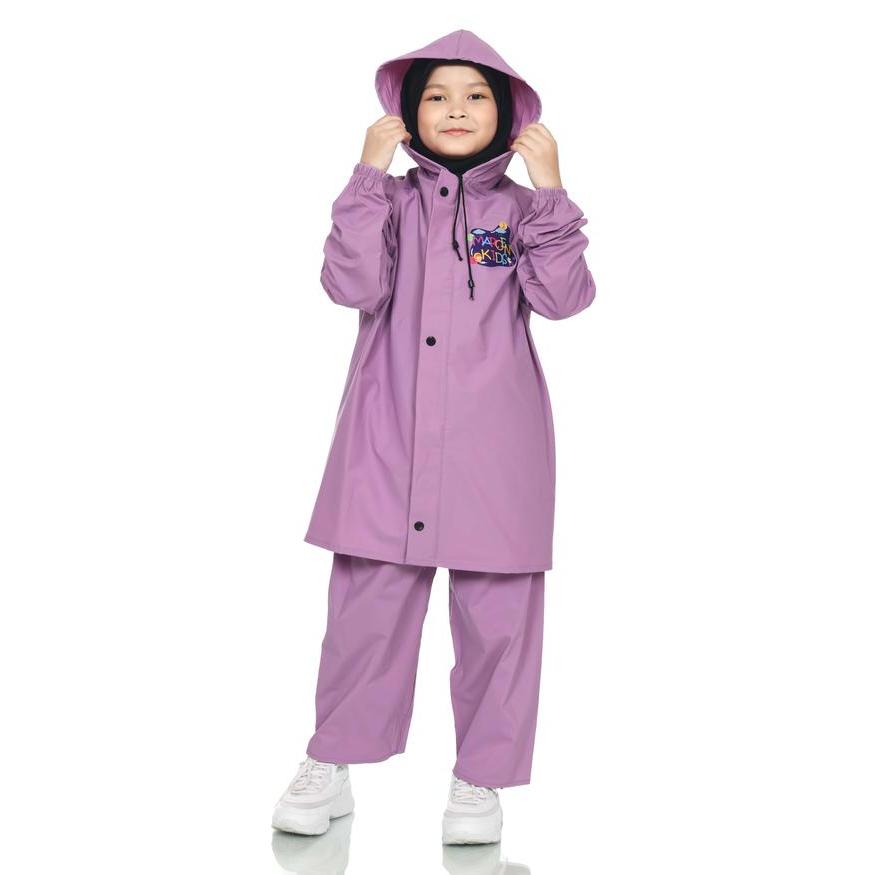 MAROEN JAS HUJAN ANAK CEWE COWO BAHAN PREMIUM KUAT TEBAL ANTI REMBES - CREAM, S Terlaris