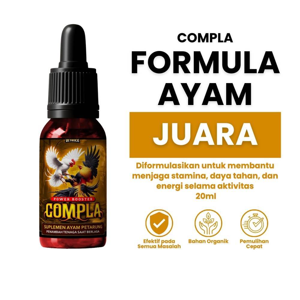 Doping Untuk Ayam 20ml - COMPLA 20ml - Power Booster Ayam - Suplement & Booster Ayam - Booster Ayam