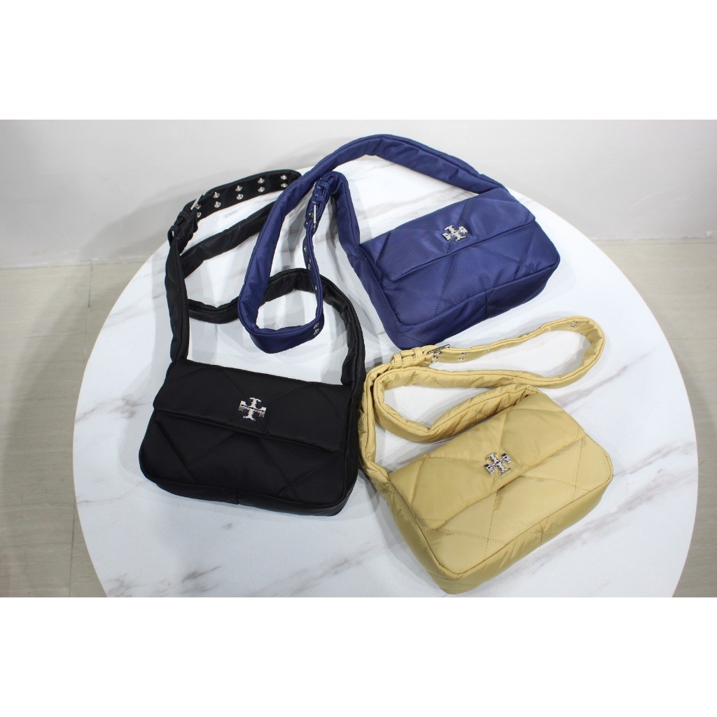 Tory Burch Tas Selempang Kira Nylon Baru, Tas Bahu TB