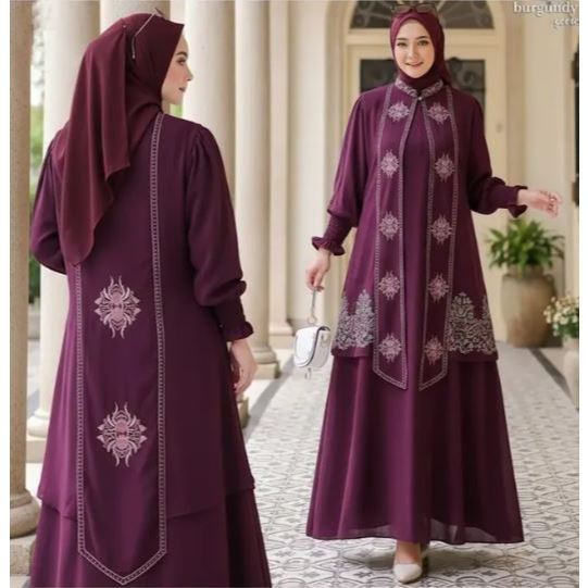 SHANAZ DRESS UC - GAMIS PESTA MUSLIMAH CERUTY BABYDOLL KEKINIAN - KONVEKSI