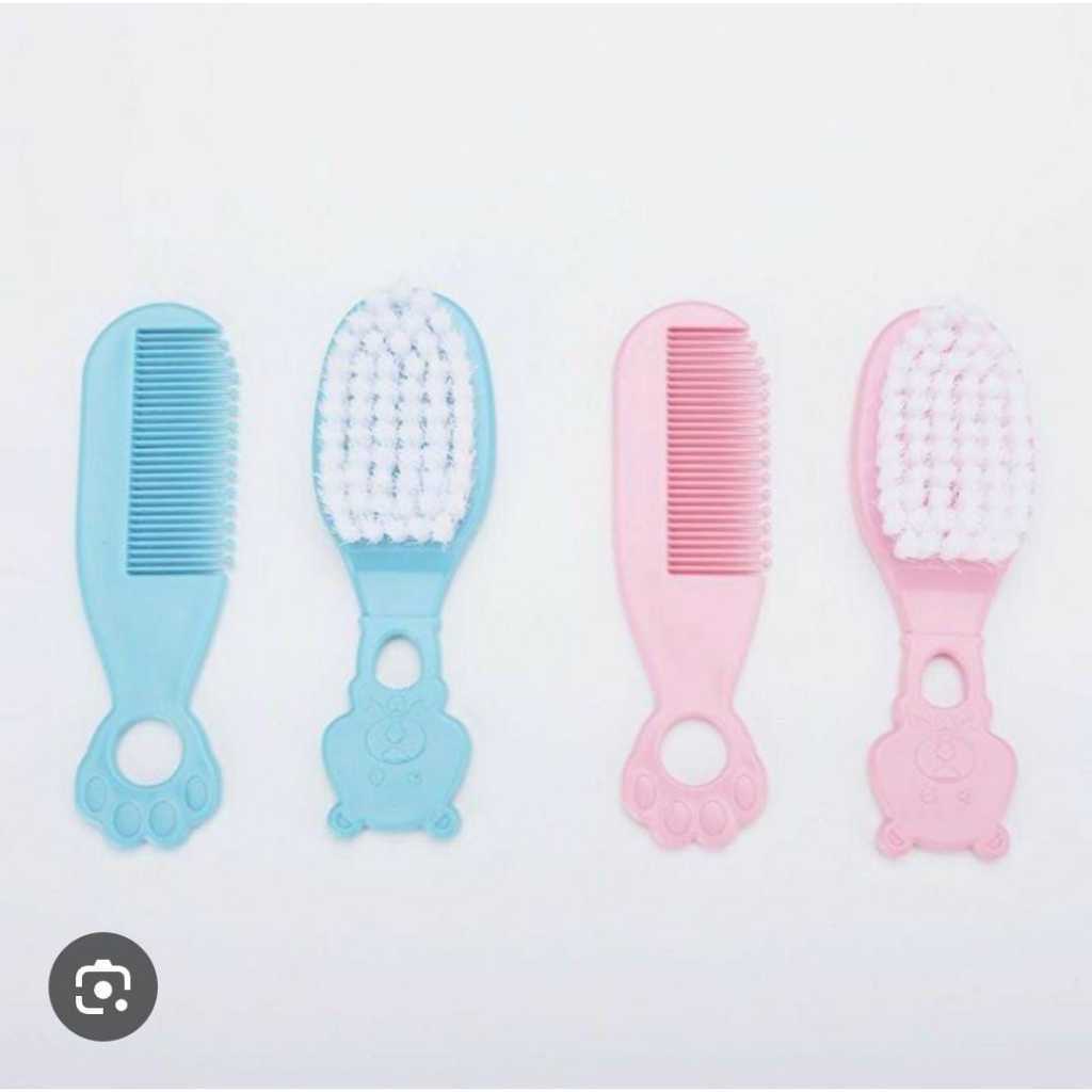(TOS)  sisir bayi 2in1 / SISIR RAMBUT BAYI NEWBORN/SISIR SIKAT BAYI LEMBUT/ 1SET SISIR BAYI