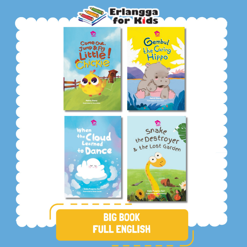 [Erlangga ] Buku Cerita Anak Full English: Big Book Membaca Asik, Belajar Karakter Positif
