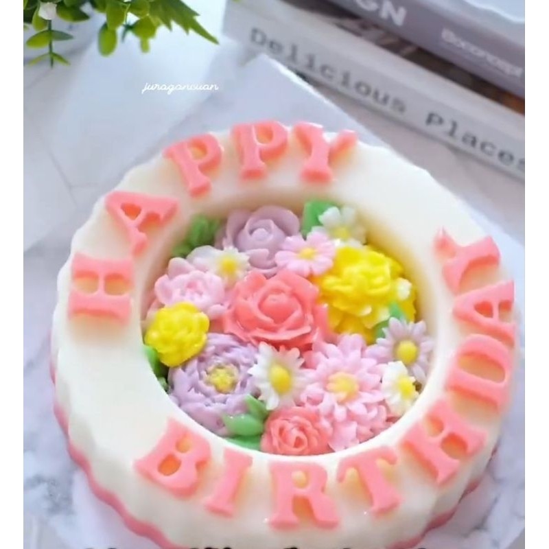 RR- Loyang Happy Birthday, pipet, alas puding, dus kemasan