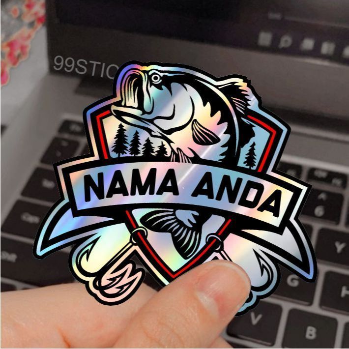 Sticker Printing Mancing Mania Bisa Ganti Nama, Custum Nama, Stiker , Hp Motor DLL