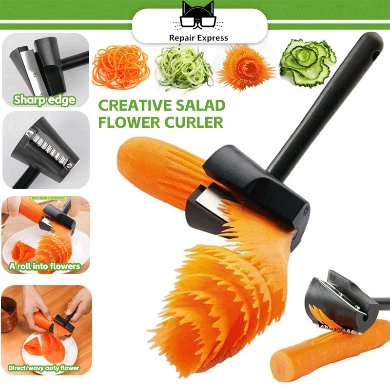 Rautan Spiral Wortel Timun Sayur Garnis Bunga Nasi Tumpeng Bahan Stainless Hias Bento Makanan Alat P