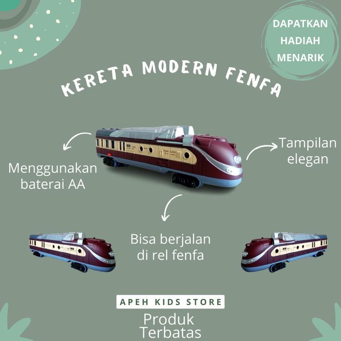 Miniatur Mainan Kereta Api Lokomotif Fenfa Modern