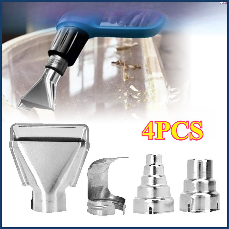 4Pcs Hot Air Heat Gun Blower Nozzle Stainless Air Blow Gun Nozzle Tip Ujung Hot Air Gun Accessories