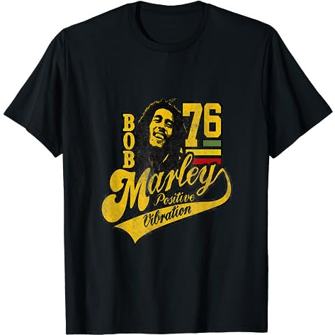 Kaos Bob Marley Positive Vibrations Soccer T-Shirt - Baju Pria - Baju Wanita - Kaos Pria - Kaos Wani