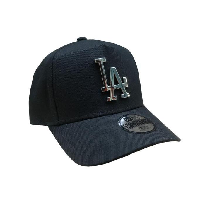 Topi Anak New Era Kids 9Forty A-Frame Los Angeles Dodgers Metal Black - Youth