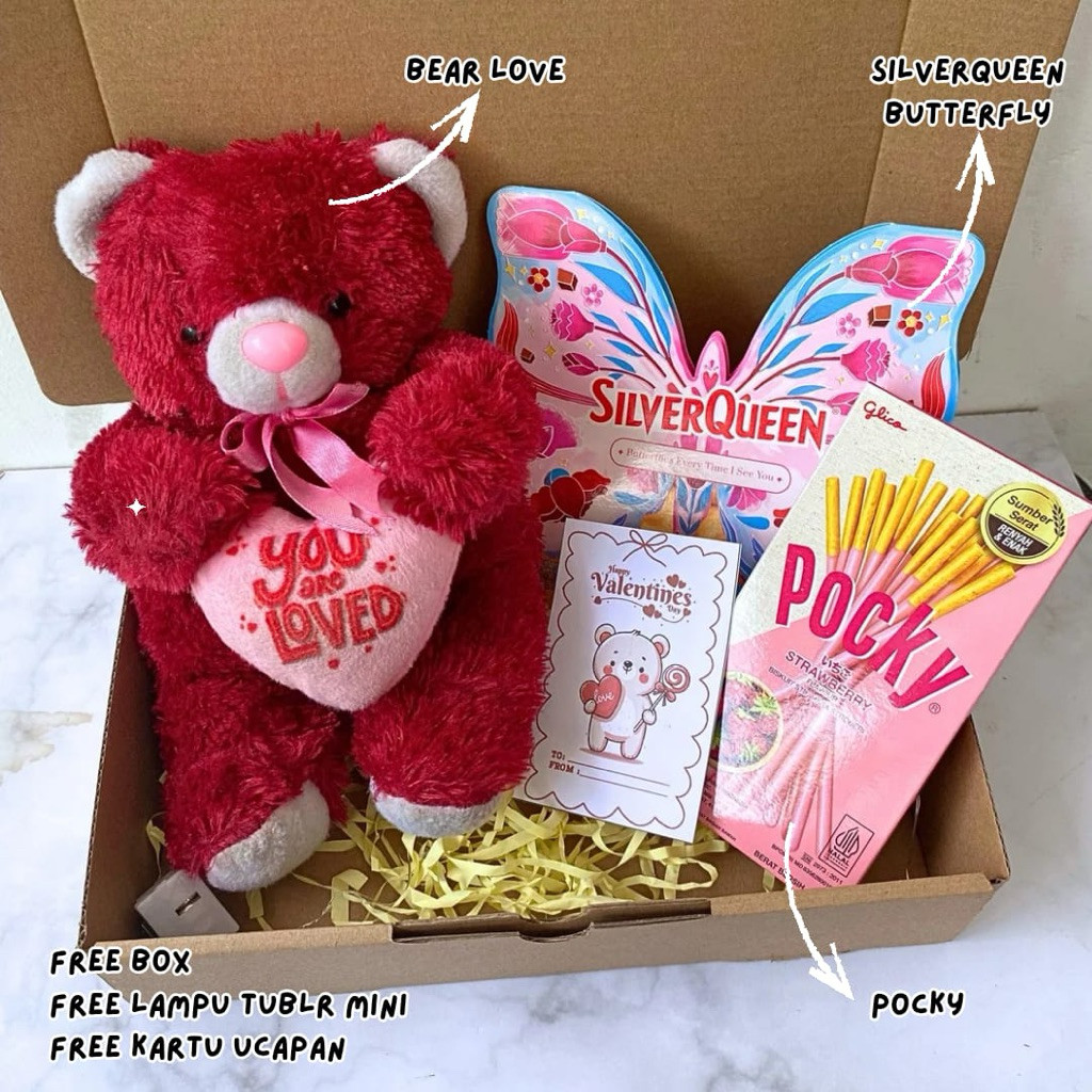 SAYGIFT Kado ultah anniversary wisuda sempro Valentine Cewek Boneka Giftbox snackbox gift| Hampers u