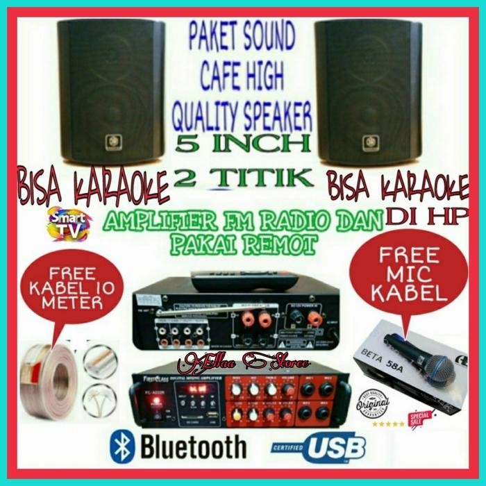 Paket Sound Karaoke Mini Bisa Di Smart Tv Dan Bluetooth Mic Shure Kabe