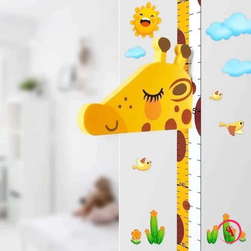 Meteran Tinggi Badan Anak Magnetik dan Musik Desain Minimalis Karakter Hewan Lucu