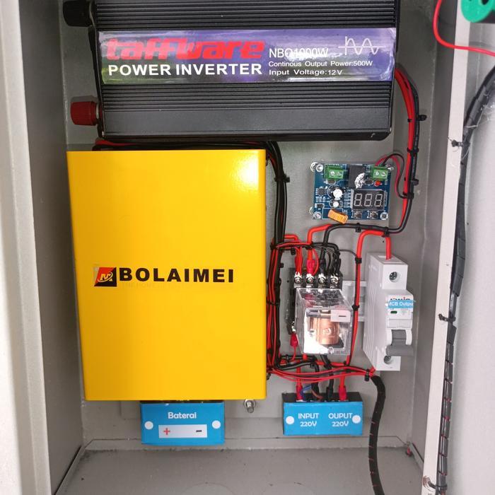box panel backup 500w inverter PSW 1000w 12v to 220v otomatis - 12V