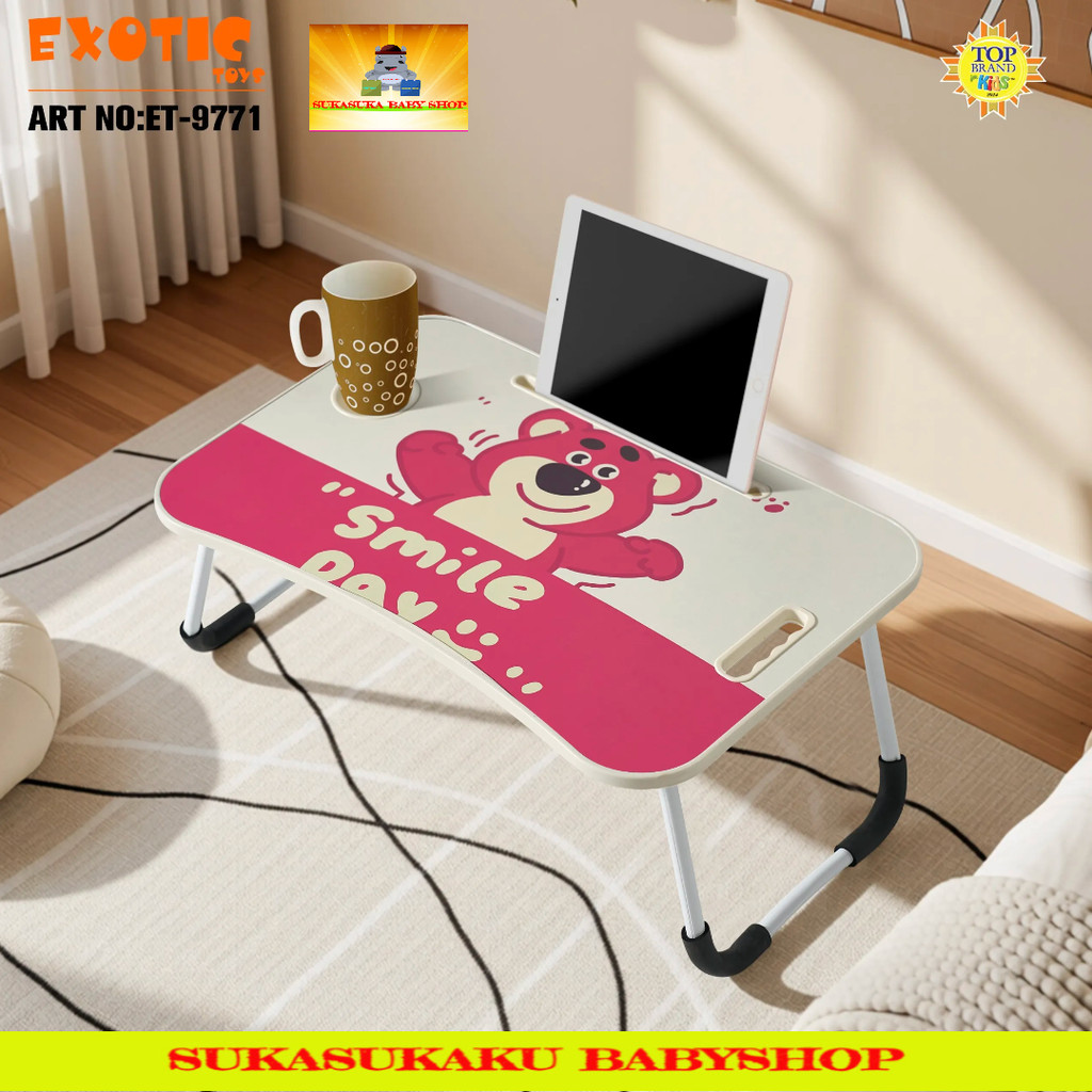 Meja Belajar Lipat Portable Meja Laptop EXOTIC ET 9711 / 9772 Import Tipe Oval