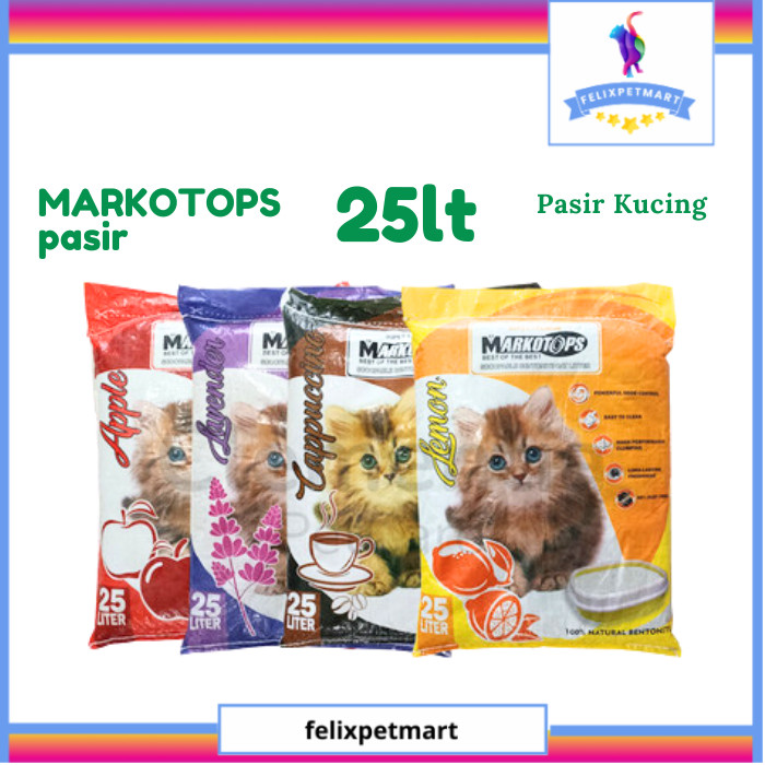 Pasir Kucing Gumpal Wangi Markotops 25 Liter / Pasir Wangi Gumpal Markotops