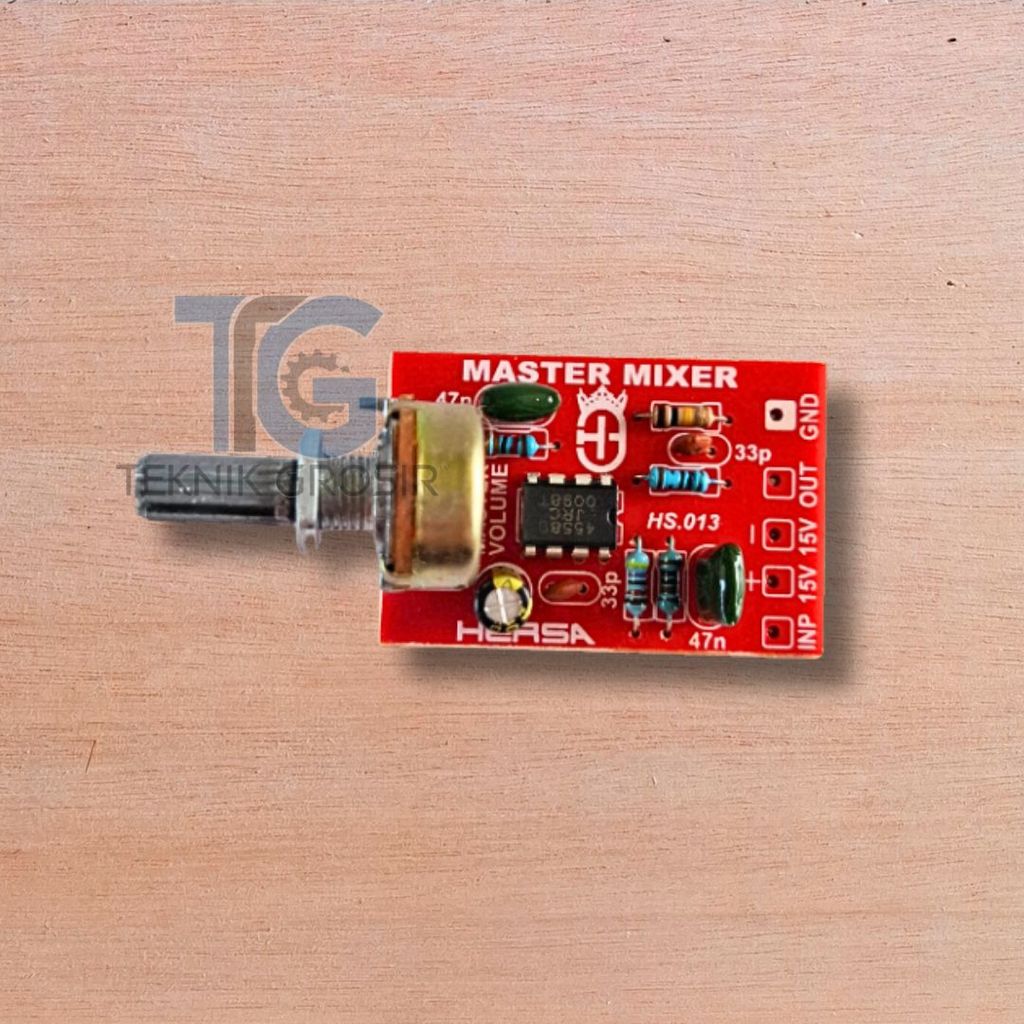 KIT Master Volume Mono 1 Potensio Preamp JRC4558 Untuk Audio System 15V DC CT