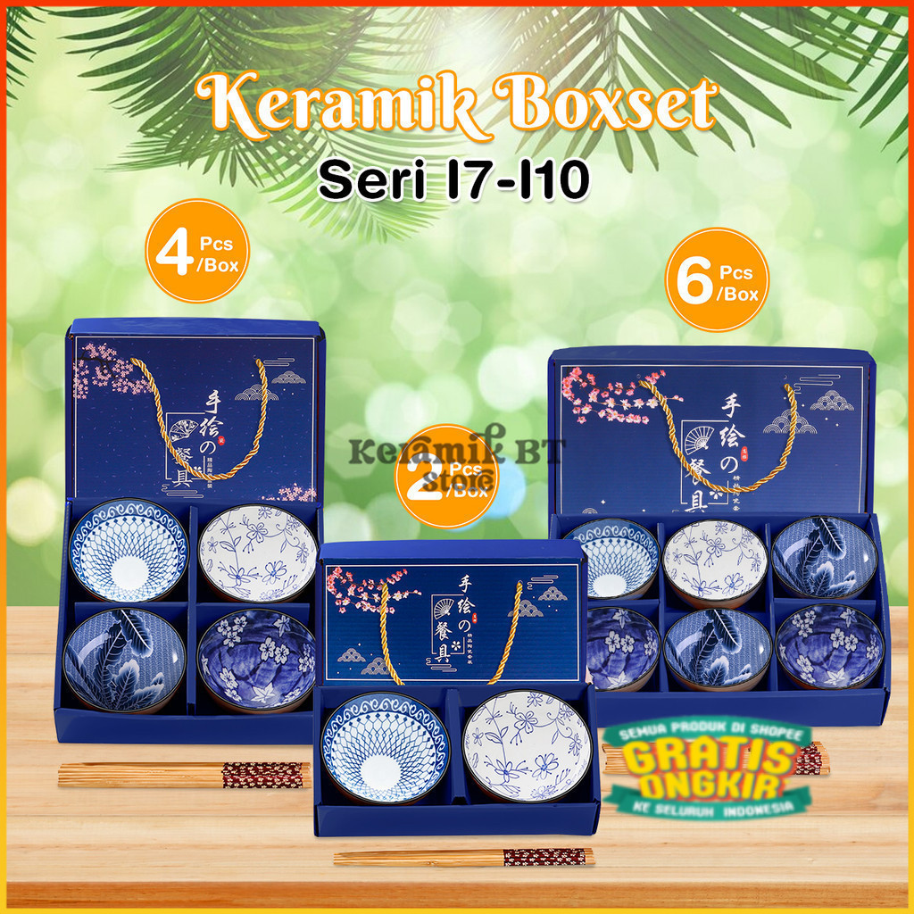 Hampers Parcel Gift Set Keramik Peralatan Makan Mangkok Keramik Gaya Japan Boxset Seri-I Bowlset/ TE