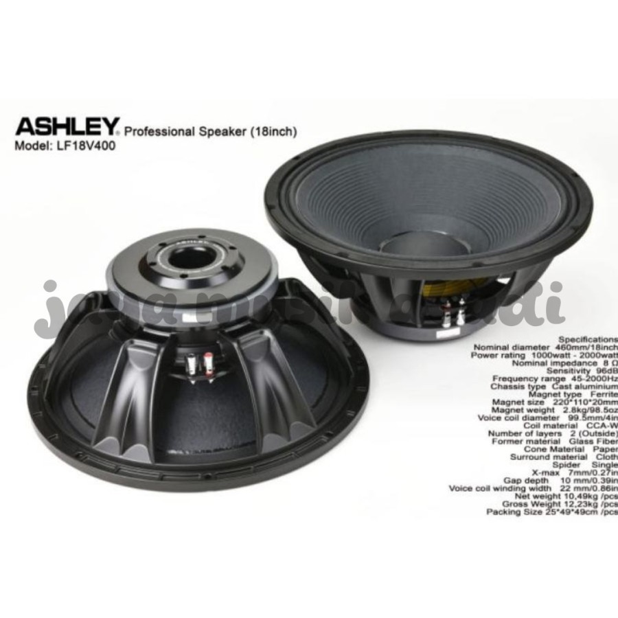 Speaker Komponen ASHLEY 18 inch LF 18V400 / 18inch LF 18 V400 ORIGINAL