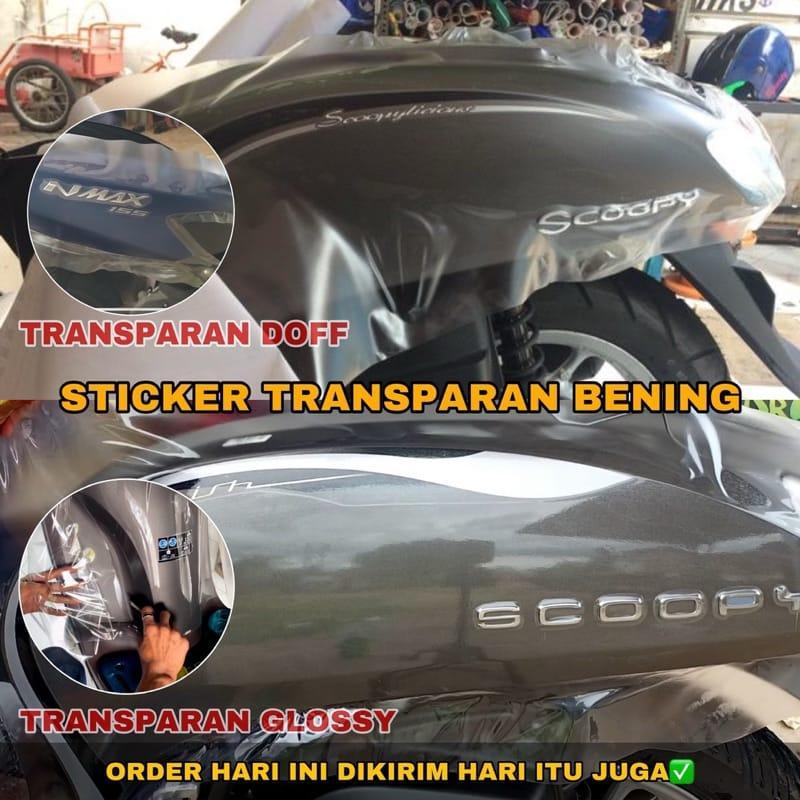 Skotlet Transparan Bening Stiker Scotlite Motor Putih Clear