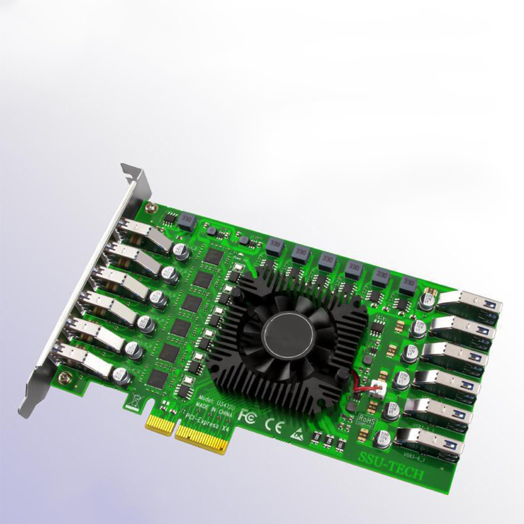 12Port  6port USB 30 PCIE x4 Expansion Card Motherboard PCIE to 19Pin Connector PCIe Riser Adapter C