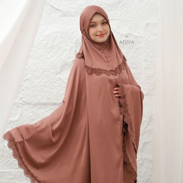 [RAMAI] Afsha - Mukena Dewasa Shanum 2in1 Series (Free Sajadah, Pouch & Box Hampers) - Rosemary