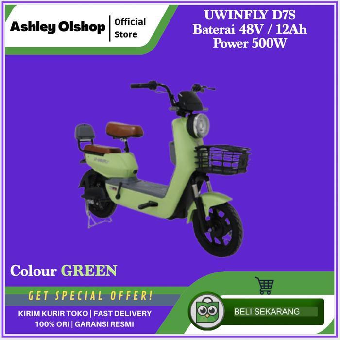 Sepeda Listrik Uwinfly D7S NEW Pengganti DF7 Dragonfly 7 ORI [GREEN]