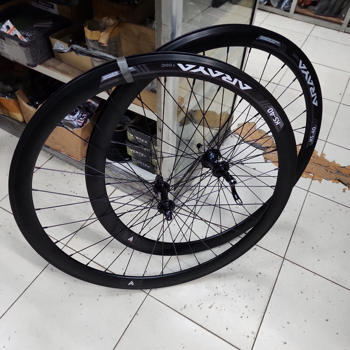 Wheelset Velg Set Roadbike 700c Araya KS-40 Rim Brake Tinggi 4cm Hub GT Half5 Bearing 6 32 Hole 6 PA