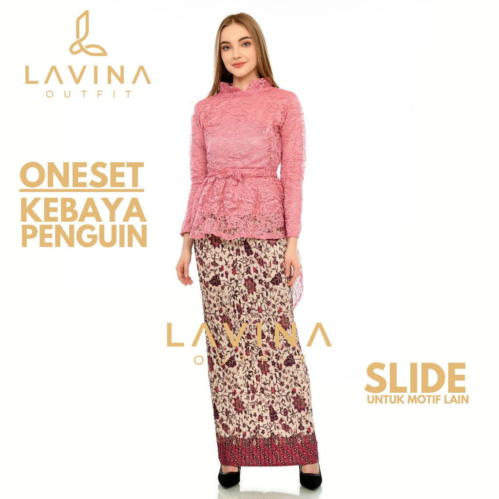 Lavina – Setelan Kebaya Brukat Aurora Dewasa Premium Tille Bordir Full Mutiara Model Modern Elegan W