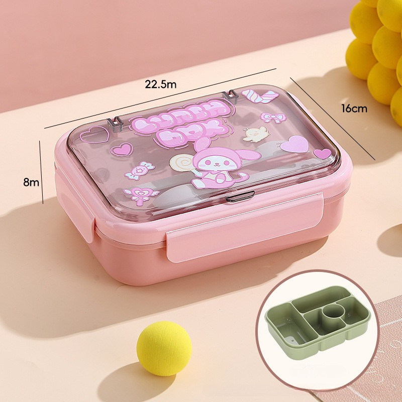GROWSIR Kotak Makan / Lunch Box Anak 5 sekat 1200ml – Bento Box Set Sendok Garpu BPA FREE