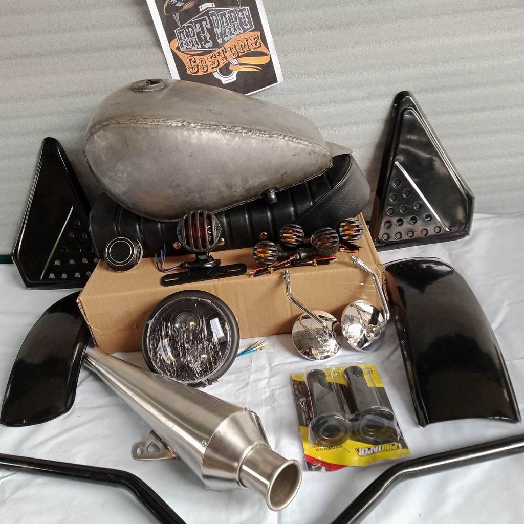 Paket Tangki motor Paket Tangki Steet Harley Custom Bahan Pnp Megapro GL CB Scorpio Thunder Byson Ta