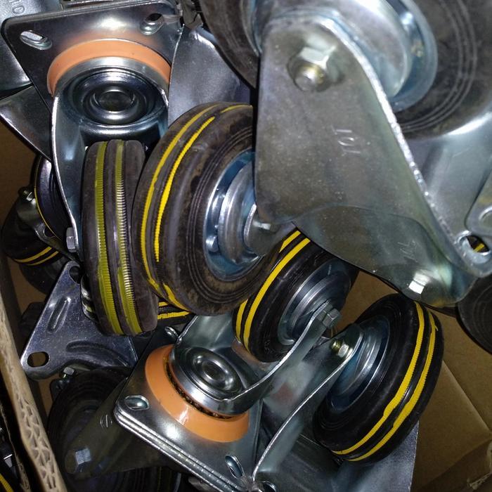 Roda Trolly / Roda Karet/ Roda Etalase 4inch SET