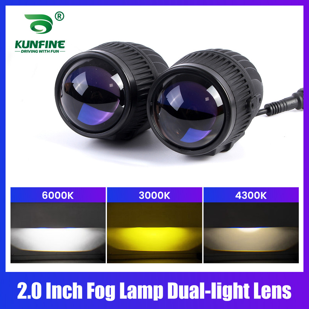 2Pcs 2.0 Inch Projector Lens Bi Led Fog Lights Headlight Fog Lamp For Toyota Kia Nissan Buick Chevro