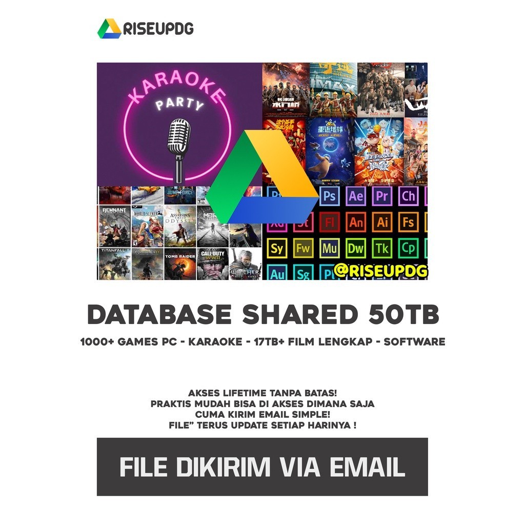 DATABASE SHARED GOOGLE DRIVE 50TB - LENGKAP LIFETIME