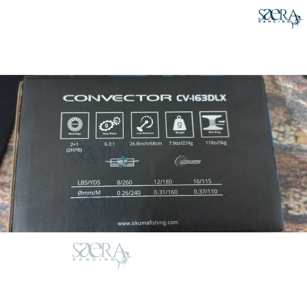 Reel BC Okuma Fishing Convector CV-163DLX Handle Kiri baitcasting Low Profile Line Counter