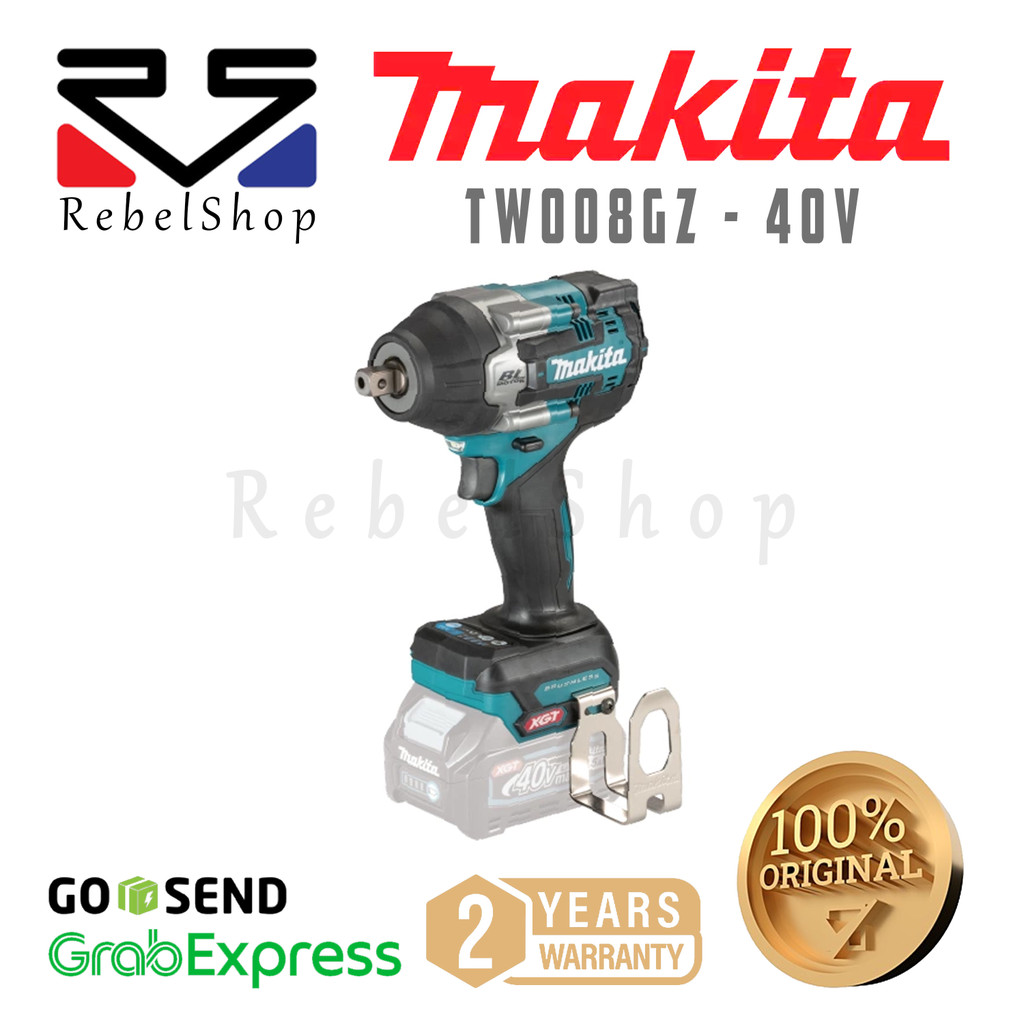 Makita Cordless Baterai Impact Wrench Mesin Pembuka Baut 1/2 Inch 40V + Unit Only - TW008GZ