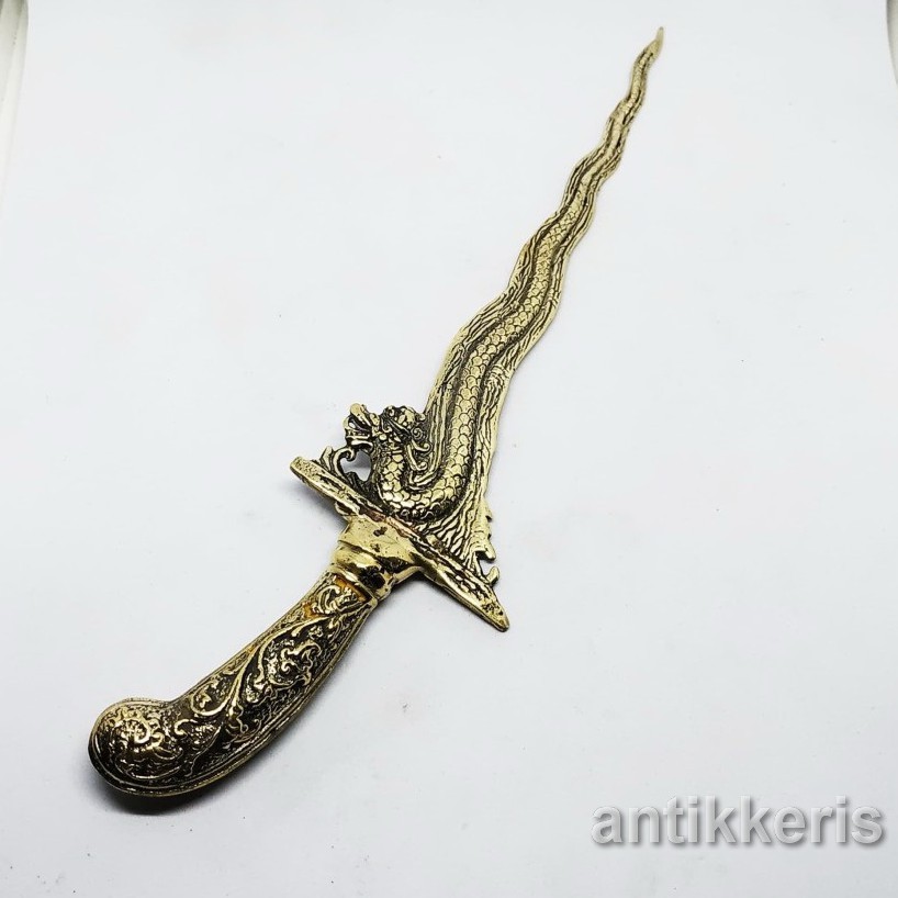 Pusaka Kris Na ga Ra ja No go Ro jo Handel Iras Full Kuningan Sari Antik