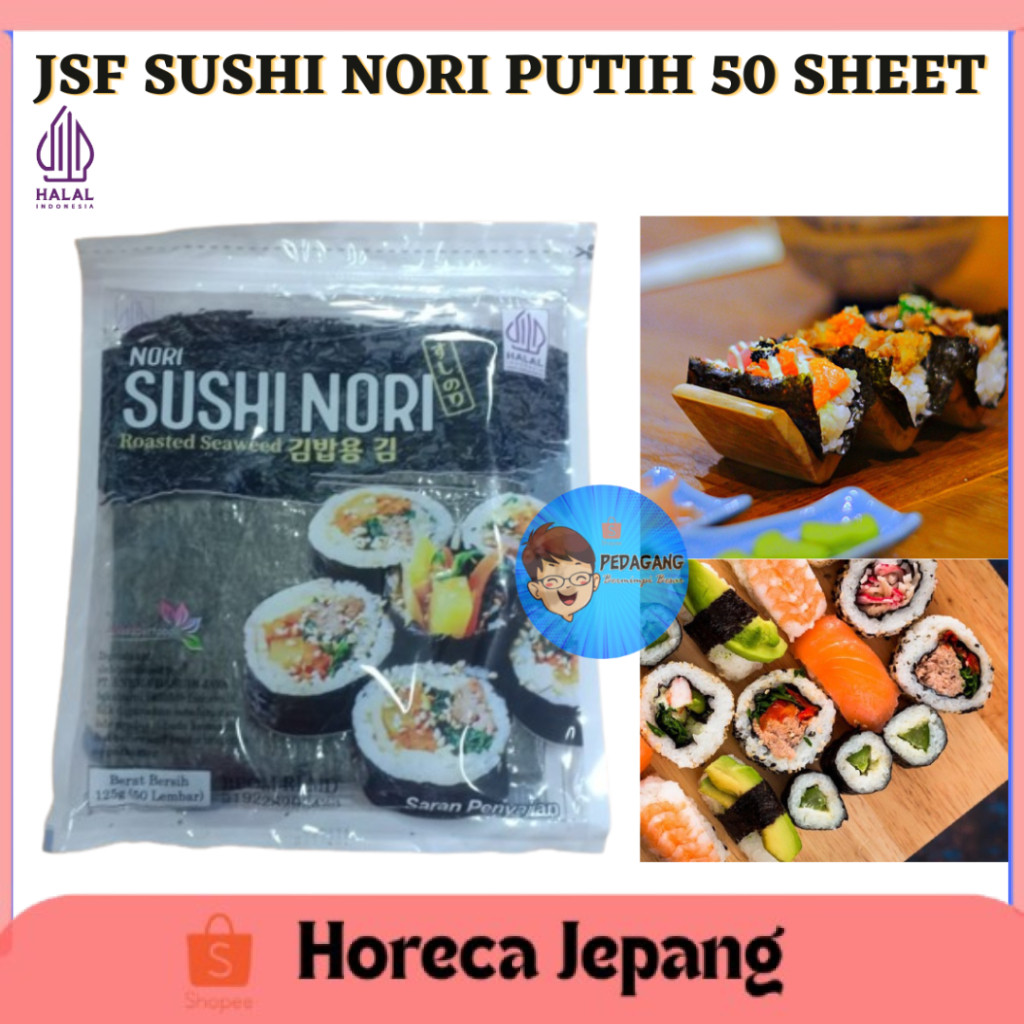 AFF JSF SUSHI NORI PUTIH 50 SHEET/ Sushi Nori 50 Sheet/Sushi Nori 50 Lembar / Sushi Nori