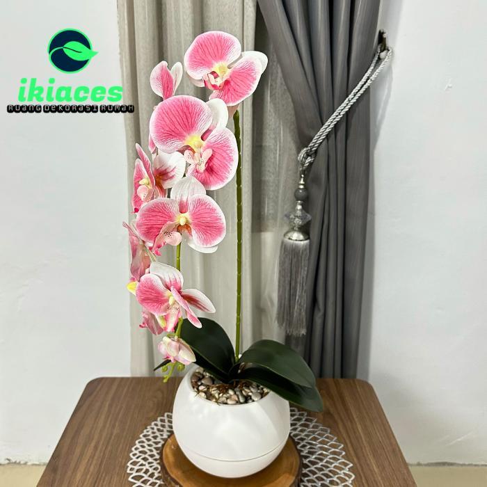 House  ANGGREK ARTIFICIAL LATEX BUNGA ANGGREK POT HIAS DEKORASI BUNGA PLASTIK - 15  Terlaris Tbk