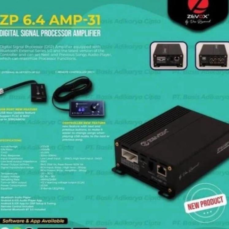 Digital Sound Processor ZEVOX ZP 6.4 AMP-31 DSP Audio Mobil 31 Band EQ- GARANSI RESMI - 100% BARANG 